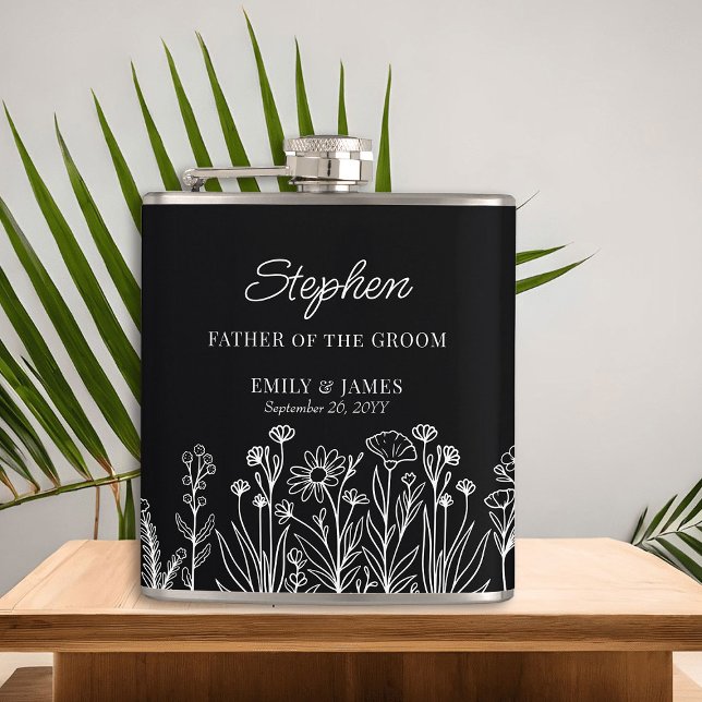 Cantil Presente de casamento de flores silvestres em qual (Wildflower Wedding Party Gift to personalize for the father of the groom, groomsmen ..)