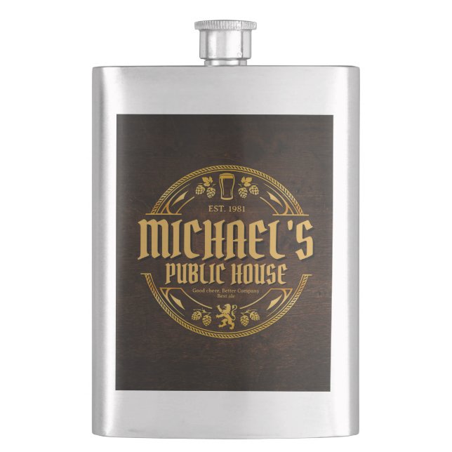 Cantil Presente Personalizado para Padrinhos Pub Vintage  (Frente)
