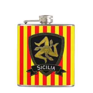 Cantil Preto siciliano de Trinacria & amarelo vermelho