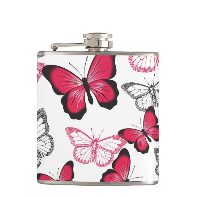 Cantil Pretty Red and Black Butterfly Art Pattern (Frente)
