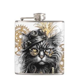 Cantil Professor Sprocket-Paws  O Gato Steampunk Funky 