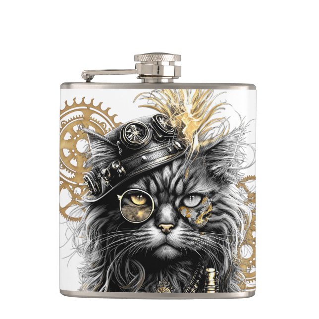 Cantil Professor Sprocket-Paws  O Gato Steampunk Funky  (Frente)