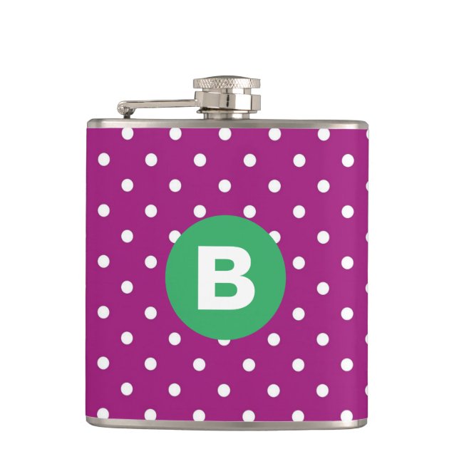 Cantil Purple Polka Dot Pattern Green Monogram (Frente)
