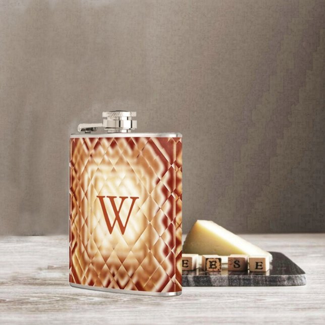 Cantil Quadrado Dimensional-Vermelho-W (This Dimensional Square-W design, gives this Flask a Moroccan flair!)