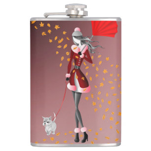 Cantil Rain Red Hip Flask