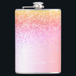 Cantil Rainbow Pastel Girly Glitter Metal Monograma Nome<br><div class="desc">Arco-Íris Pastel Faux Folha de Folha Metálica Glitter Esmagado Nome do Monograma de Metal e Frasco de Partido Inicial. Isto faz o doce e perfeito aniversário de 16 anos, casamento, chá de panela, aniversário, chá de fraldas ou festa de solteira presente para alguém que ama luxo de luxo e estilos...</div>