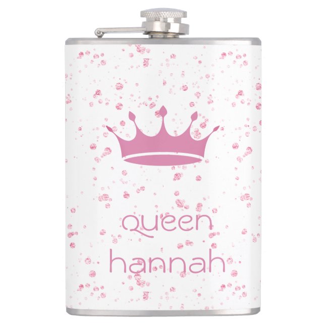 Cantil Rainha Coroa Rosa Personalizada (Frente)