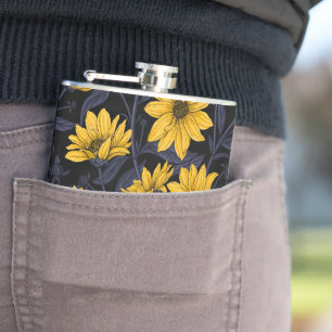 Cantil Raízes solares, girassol selvagem, amarelo e azul