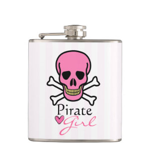 Cantil Rapariga Pirata Pink Skull Crossbones