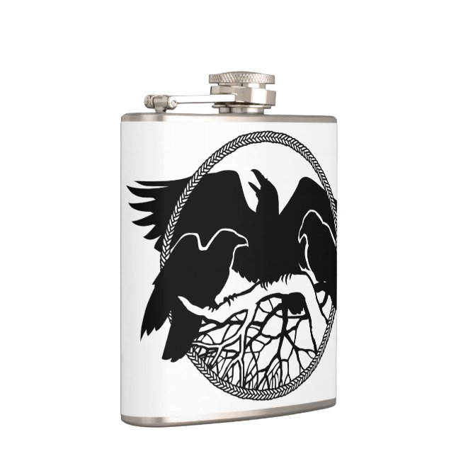 Cantil Raven Flask Custom Raven / Crow Art Drask (Direita)