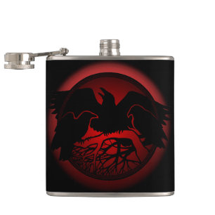 Cantil Raven Flask Custom Raven / Crow Art Drask