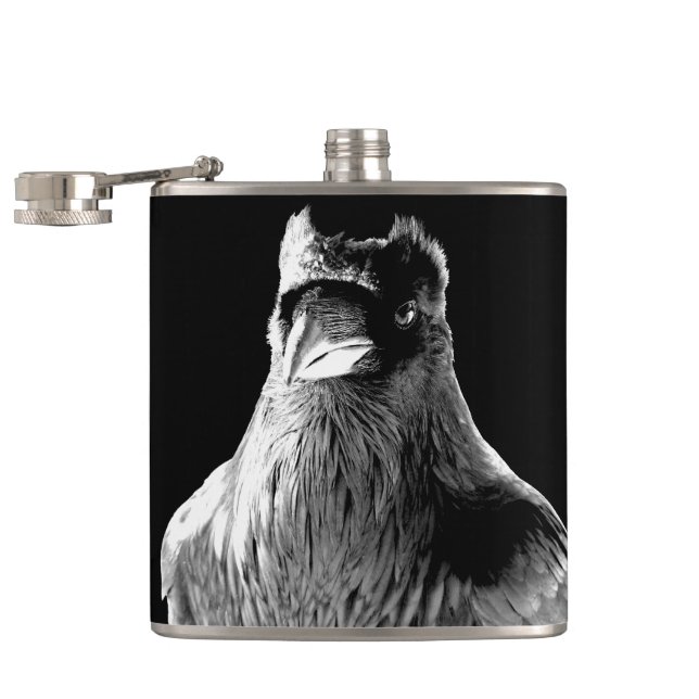 Cantil Raven Flask Custom Spirit Animal Raven Beber Flask (Aberto)