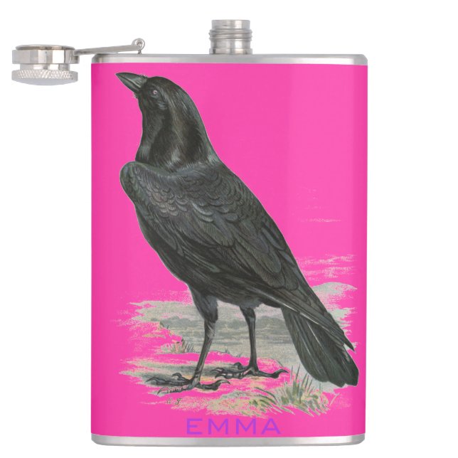 Cantil Raven Preto Personalizar o Nome Rosa (Aberto)
