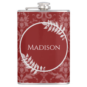 Cantil Red Elegant Damask Flask