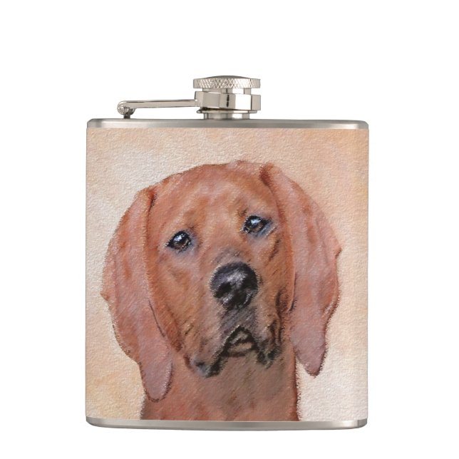 Cantil Redbone Coonhound Painting - Arte De Cachorro Orig (Frente)