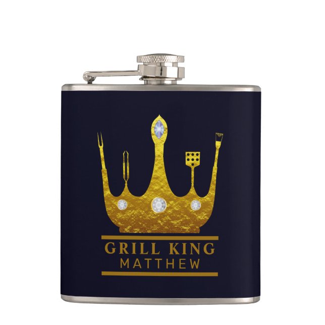 Cantil Rei da Grelha BBQ Coroa Naval Faça Você Mesmo  (Frente)