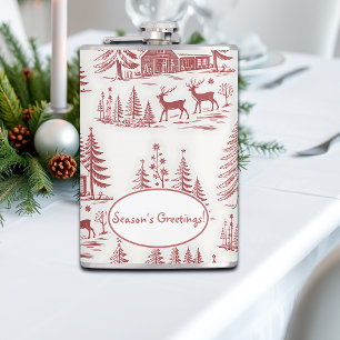 Cantil Reindeer de Ilustração Vintage e Casas de inverno