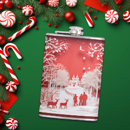 Cantil Reindeers 3D e Pessoas na aldeia