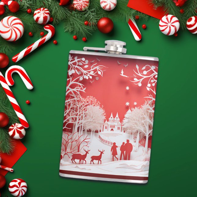 Cantil Reindeers 3D e Pessoas na aldeia (Criador carregado)