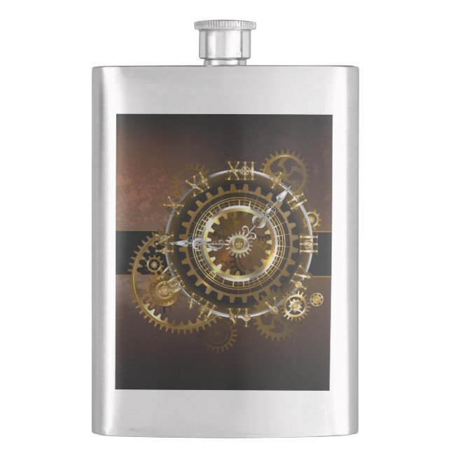 Cantil Relógio steampunk com engrenagens antigas (Frente)