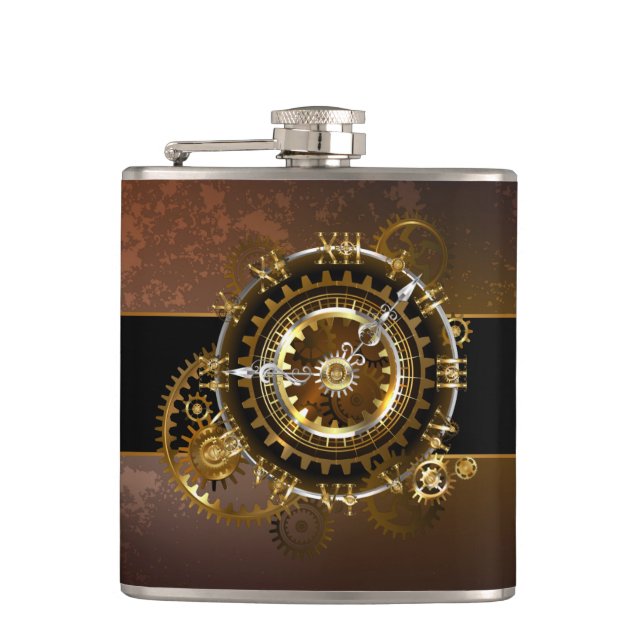 Cantil Relógio steampunk com engrenagens antigas (Frente)