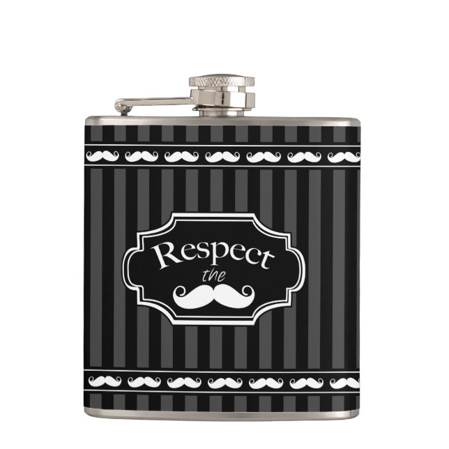 Cantil Respeite o bigode, Sr. Hipster Vintage Retro (Frente)