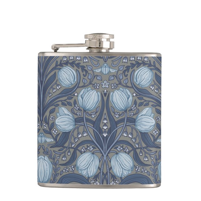 Cantil Retro Nouveau Tulips in blue and pewter (Frente)