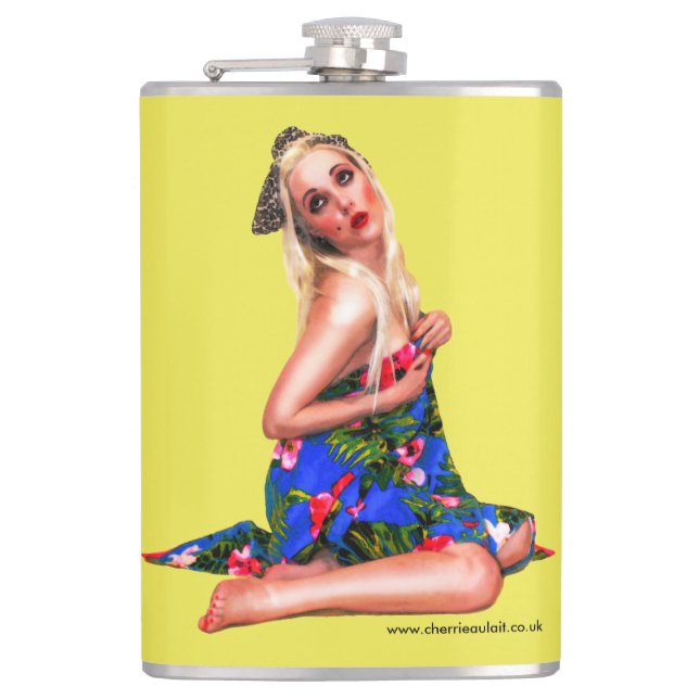 Cantil Retro Pinup Beach Girl Yellow (Frente)