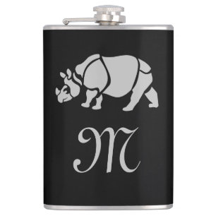 Cantil Rinocerontes Excelentes Indianos Monograma do Rino