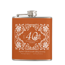 Cantil Romântico Burnt Orange 40 Aniversário de Casamento