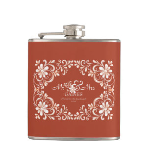Cantil Romântico Vermelho Sr. e Sra. Wedding Flask