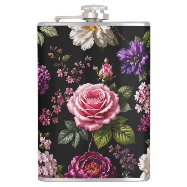 Cantil Rosa de Veludo Preto (Frente)