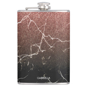 Cantil Rosa Glitter Black Marble
