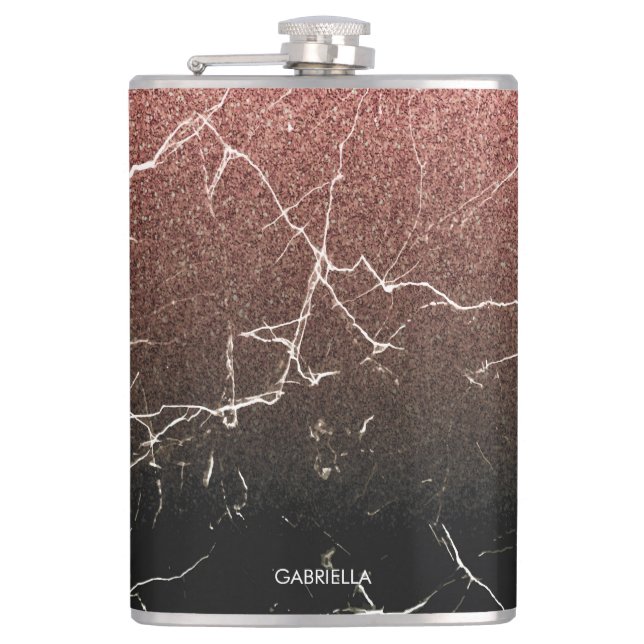 Cantil Rosa Glitter Black Marble (Frente)