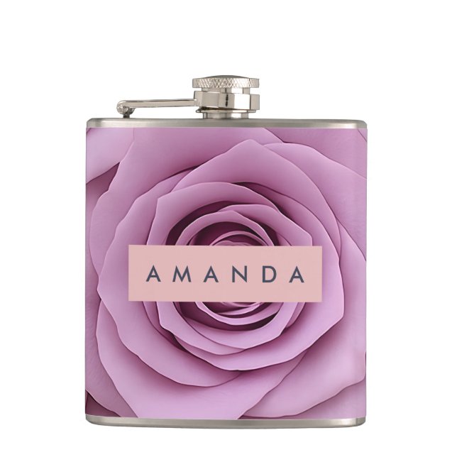 Cantil Rosa Mauve Elegante Personalizada Flor (Frente)
