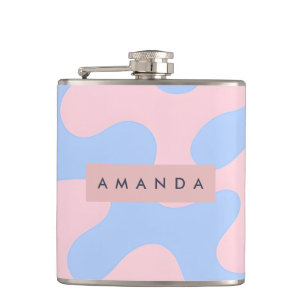 Cantil Rosa Pastel Personalizado e Azul Bebê Abstrato