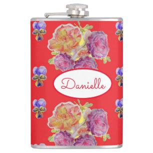 Cantil Rosa Red Floral Rosas Vintage Garden Womans Retro