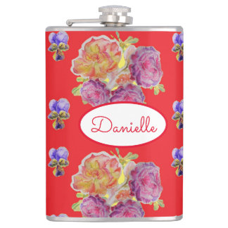 Cantil Rosa Red Floral Rosas Vintage Garden Womans Retro