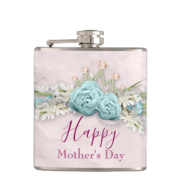 Cantil Rosas azuis e Dia de as mães de Buquê Floral Coroa