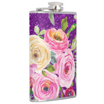 Rosas de aquarela, cor-de-rosa e creme, com brilho