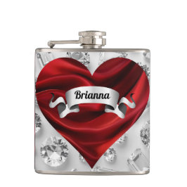 Cantil Rosas Vermelhas Personalizadas Frasco para Bebidas