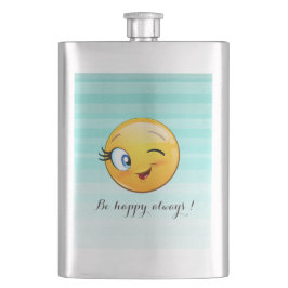 Cantil Rosto de Emoji Piscando Adorável - seja feliz semp