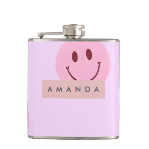 Cantil Rosto Sorridente Rosa e Lavanda Pastel Personaliza