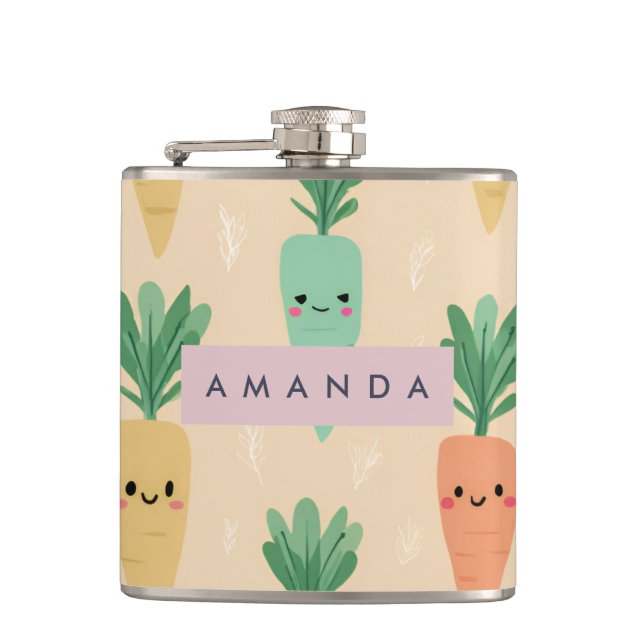 Cantil Rostos de Cenoura Kawaii Pastel Personalizados (Frente)