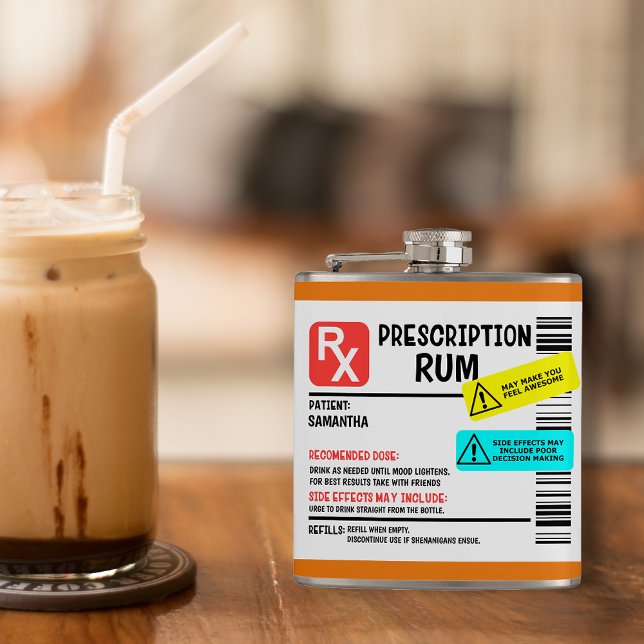 Cantil Rótulo de Aviso de Rum de Prescrição Funny Persona (Criador carregado)