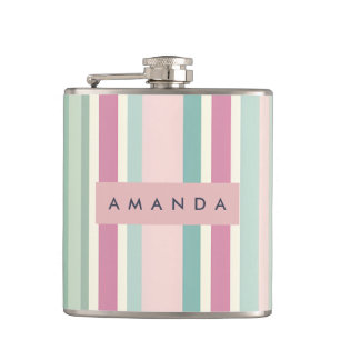 Cantil Roxo Personalizado Listras Pastel Menta