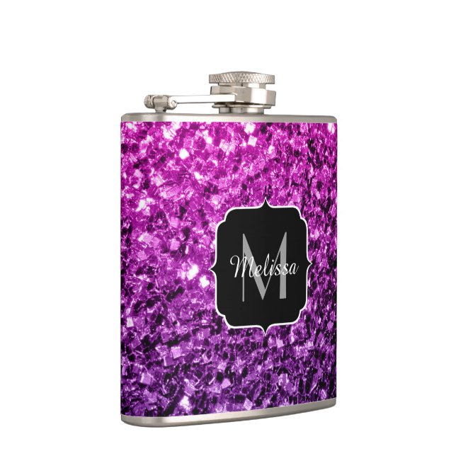 Cantil Roxo Pink Ombre faux glitks Monograma (Direita)