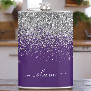 Cantil Roxo Silver Glitter Girly Glam Monograma