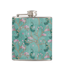 Rtro Chinoiserie Hip Flask