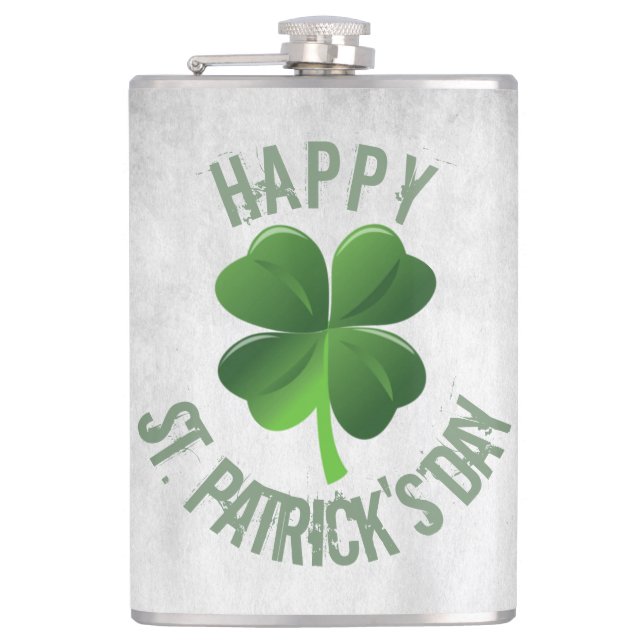 Cantil Rua Feliz. O Dia de Patrick Vinyl Wrapped Flask (Frente)